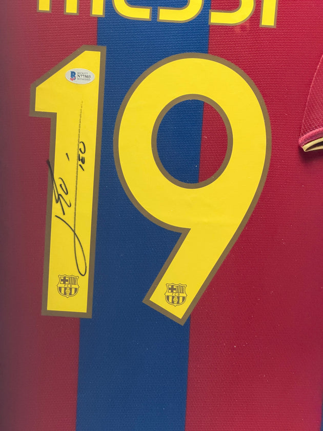 Lionel Messi FC Barcelona 07/08 ingelijst thuis Shirt
