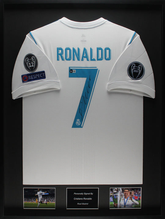 Cristiano Ronaldo Real Madrid 17/18 gerahmtes Heimtrikot 