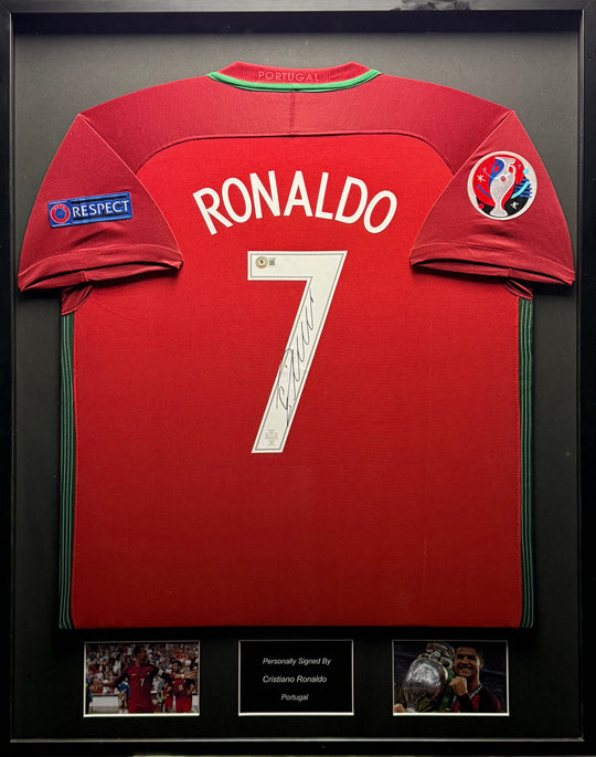 Cristiano Ronaldo Portugal 2016 ingelijst thuis shirt