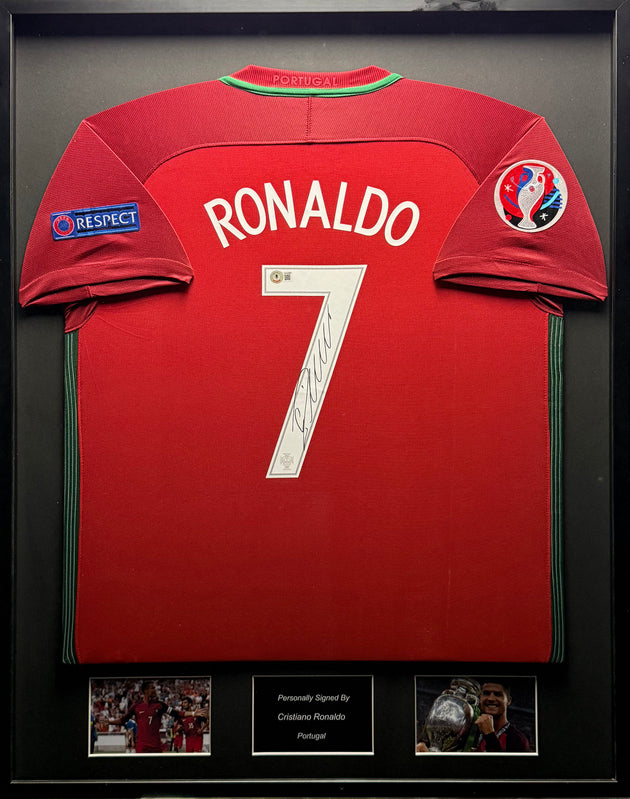 Cristiano Ronaldo Portugal 2016 ingelijst thuis shirt